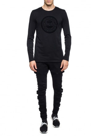 T-shirt with a velvet logo, zdjęcie 2 T-shirt with a velvet logo od Balmain